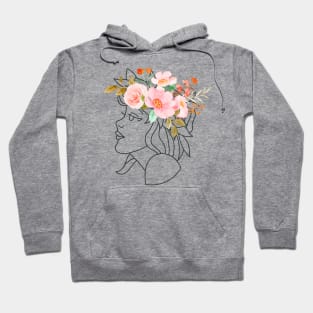 Floral Lady Portrait Hoodie